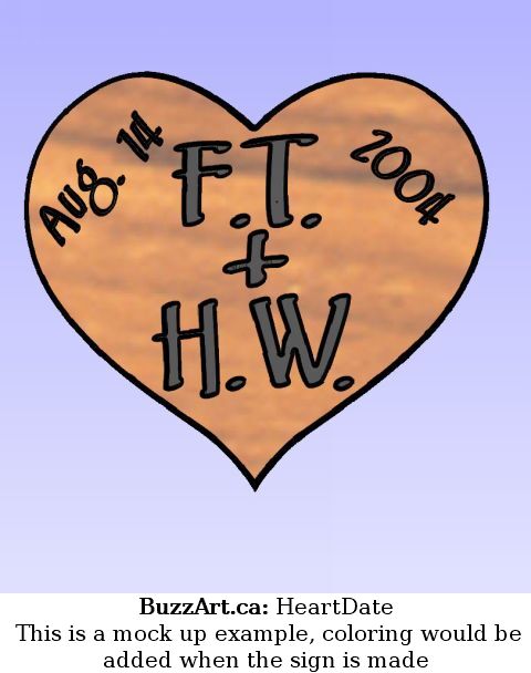 This is a mock up example, coloring would be added when the sign is made